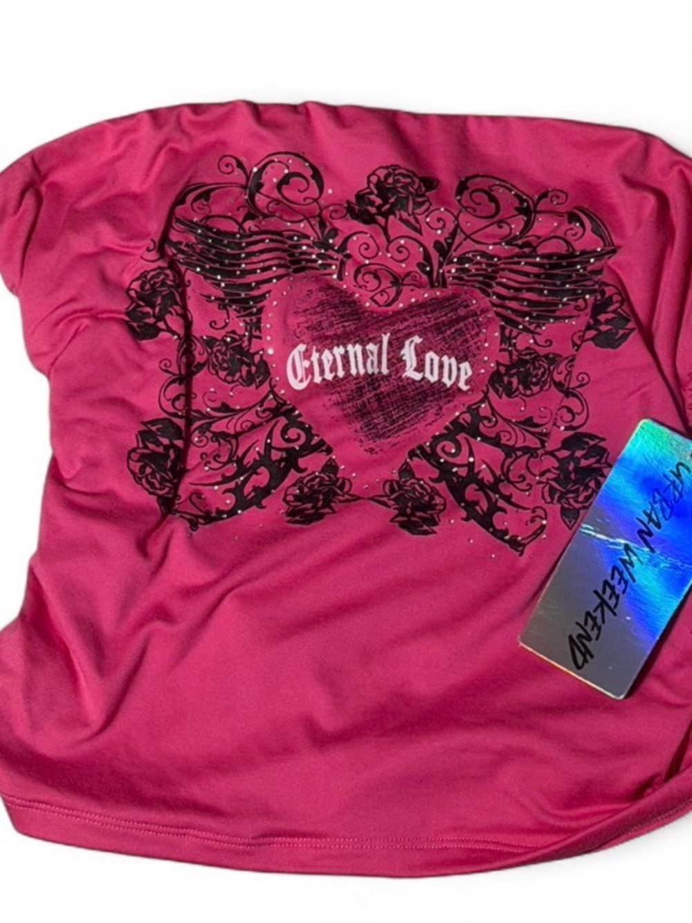NWT Urban Weekend Hot Pink "Eternal Love" Y2K Tube Top
